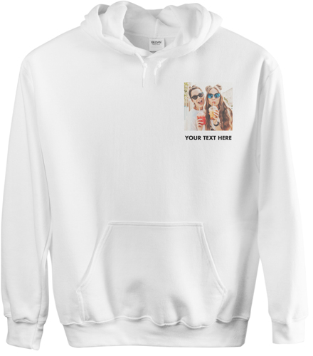 Pocket Gallery of One Custom Hoodie, Double Sided, Adult (XL), White, White