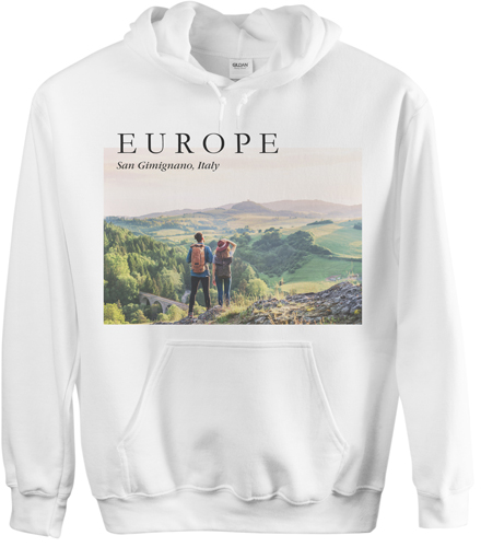 Magazine Cover Custom Hoodie, Single Sided, Adult (XL), White, White
