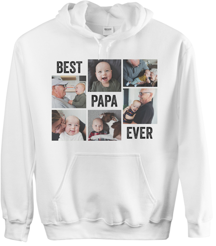 Gallery of Six Custom Hoodie, Double Sided, Adult (XL), White, White, white