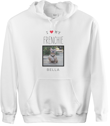 Simply Chic I Love My Custom Hoodie, Double Sided, Adult (XL), White, Red, fire engine