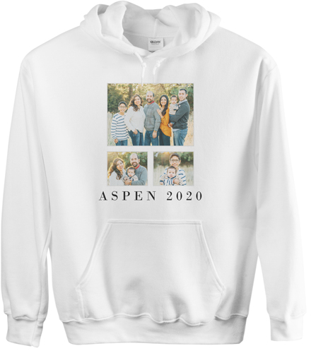 Reunion Gallery of Three Custom Hoodie, Double Sided, Adult (XL), White, White