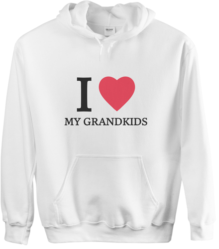 Heart My Grandkids Custom Hoodie, Double Sided, Adult (XL), White, Red