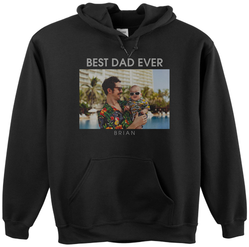 Text Gallery of One Custom Hoodie, Double Sided, Adult (XL), Black, White