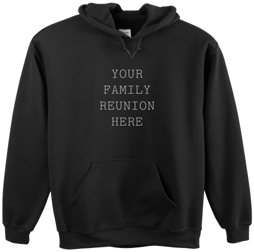 Reunion Your Text Here Custom Hoodie, Single Sided, Adult (XL), Black, White, white