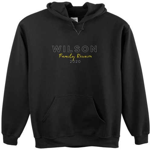 Reunion Make It Yours Custom Hoodie, Double Sided, Adult (XL), Black, White