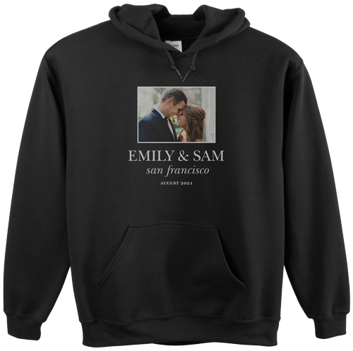 Wedding Gallery of One Custom Hoodie, Double Sided, Adult (XL), Black, White