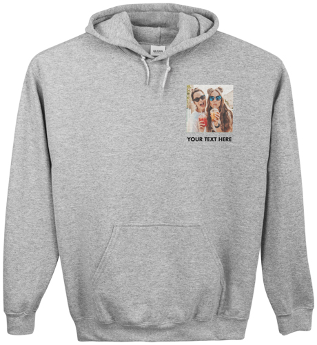 Pocket Gallery of One Custom Hoodie, Single Sided, Adult (XL), Gray, White