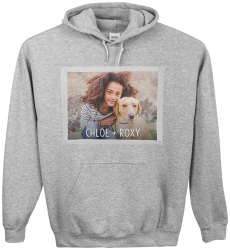 Watercolor Edge Custom Hoodie, Single Sided, Adult (XL), Gray, Gray, silver lining