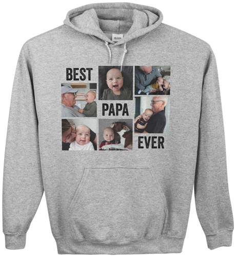 Gallery of Six Custom Hoodie, Single Sided, Adult (XL), Gray, White, white