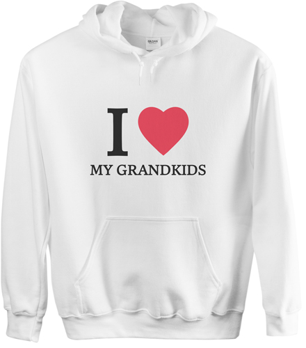 Heart My Grandkids Custom Hoodie, Single Sided, Adult (XXL), White, Red
