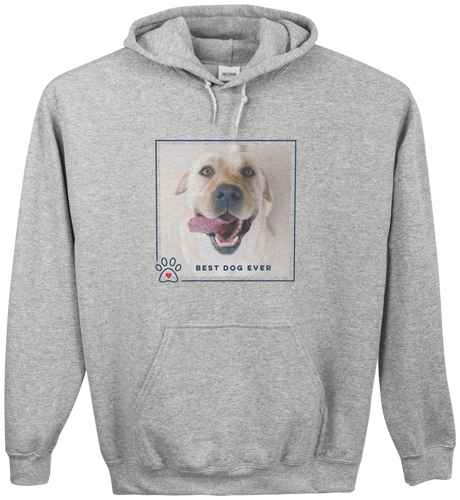 Best in Show Best Dog Ever Custom Hoodie, Double Sided, Adult (XXL), Gray, Blue