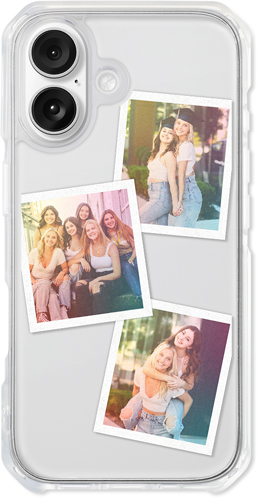 Rainbow Aura Frames iPhone Clear Impact Case, Without Magsafe, Impact Clear, iPhone 16, White