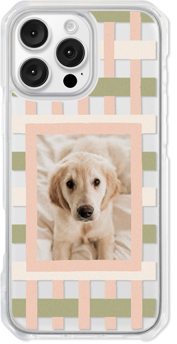 Pastel Plaid iPhone Clear Impact Case, Without Magsafe, Impact Clear, iPhone 16 Pro Max, White, white