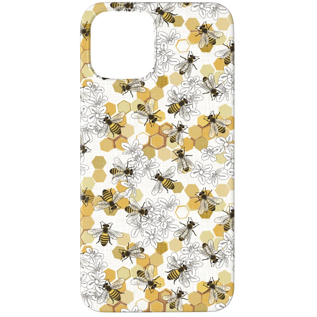 Save the Honey Bees - Yellow Phone Case, Silicone Liner Case, Matte, iPhone 11 Pro Max, Yellow