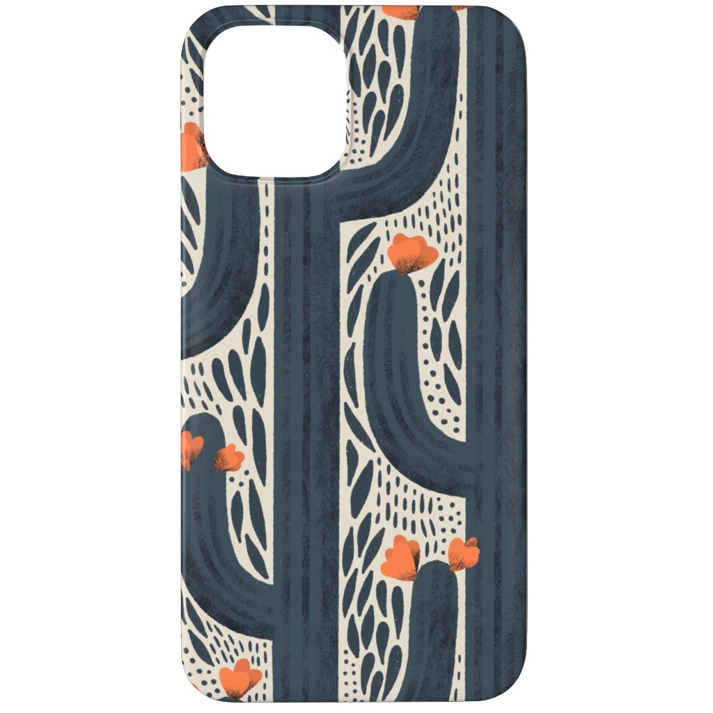 Wyatt - Cactus - Navy Phone Case, Silicone Liner Case, Matte, iPhone 11 Pro Max, Blue, True Blue