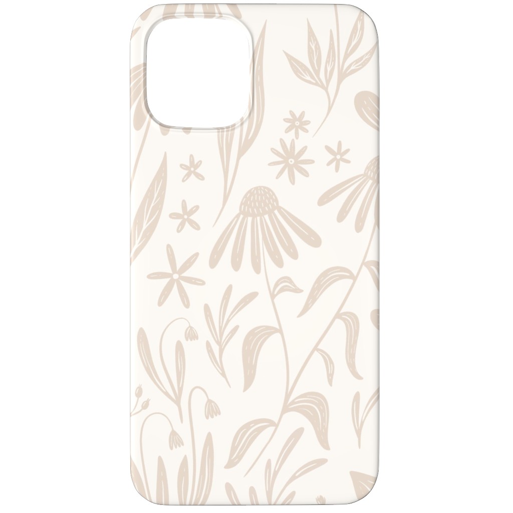 Wildflowers - Tan and Cream Phone Case, Silicone Liner Case, Matte, iPhone 11 Pro Max, Beige