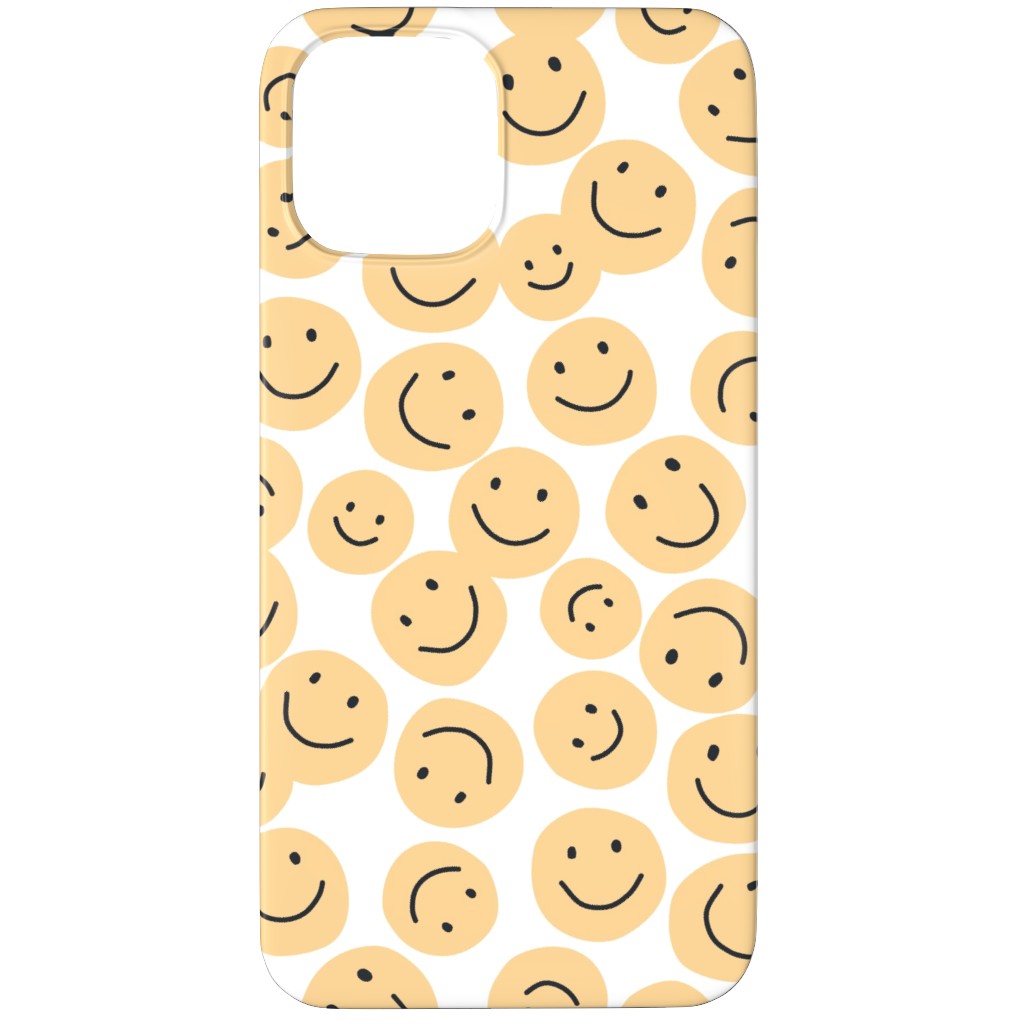 Happy Smiley Faces - Yellow Phone Case, Silicone Liner Case, Matte, iPhone 11 Pro Max, Yellow, Classic Yellow