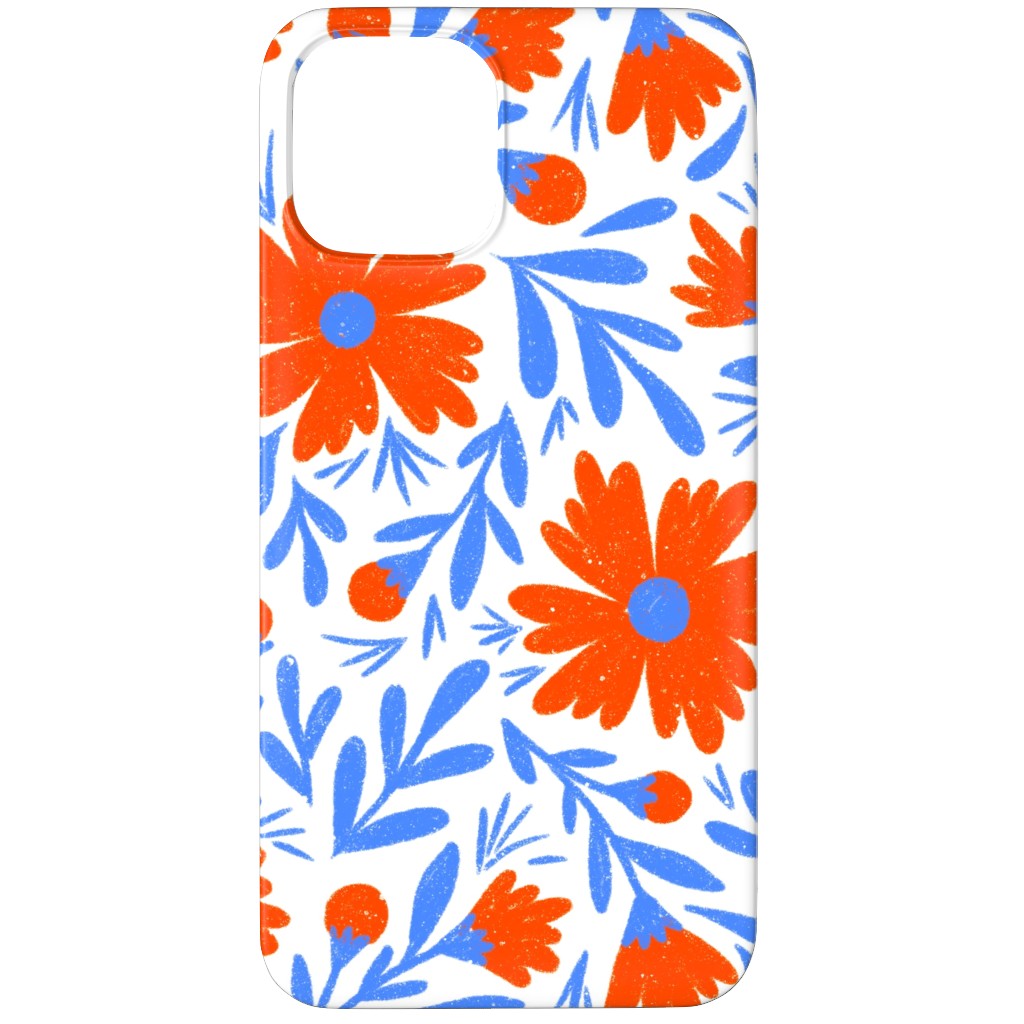 Floral Drop - Red and Blue Phone Case, Silicone Liner Case, Matte, iPhone 11 Pro Max, Blue, True Blue