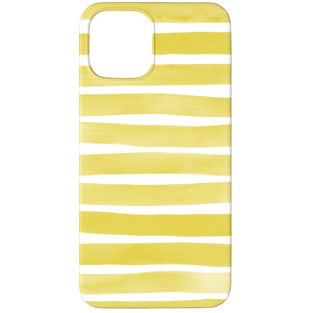 Imperfect Watercolor Stripes Phone Case, Silicone Liner Case, Matte, iPhone 11 Pro Max, Yellow