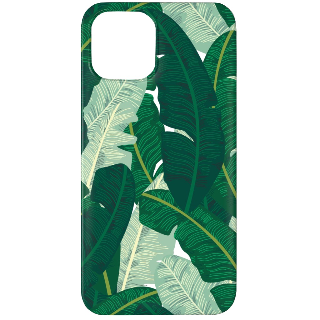 Classic Banana Leaves in Palm Springs Green Phone Case, Silicone Liner Case, Matte, iPhone 11 Pro Max, Green