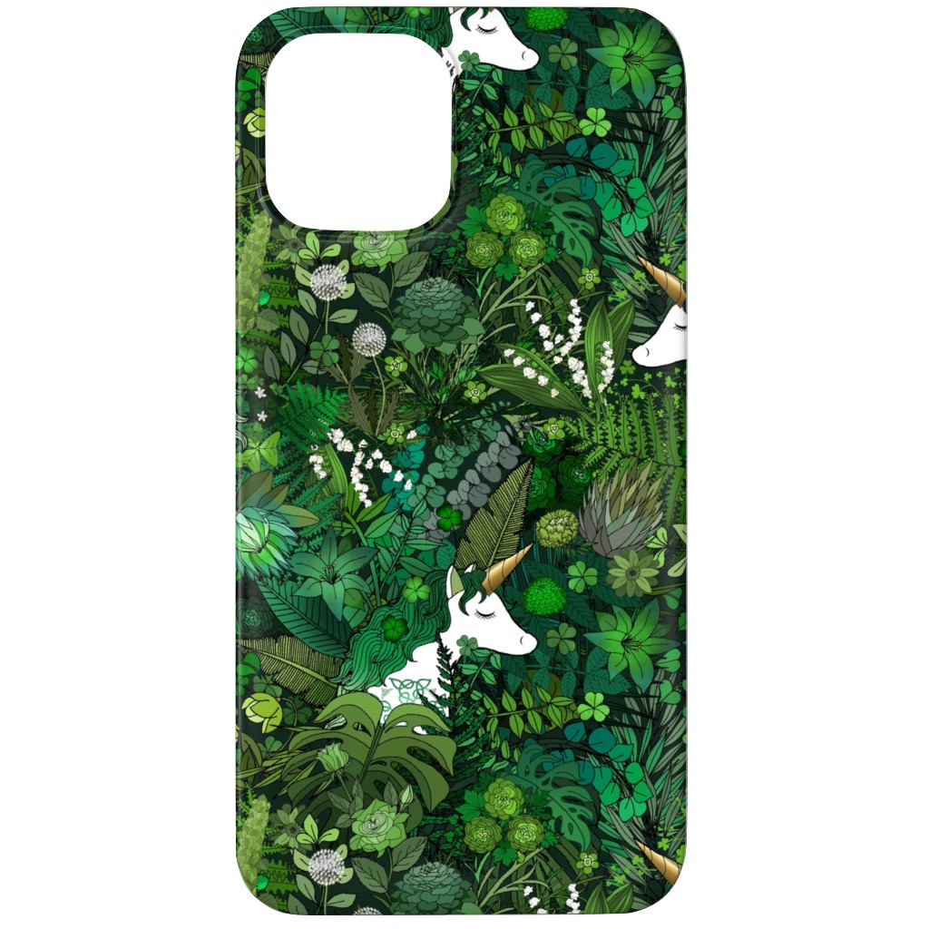 Irish Unicorn in a Green Garden Phone Case, Silicone Liner Case, Matte, iPhone 11 Pro Max, Green