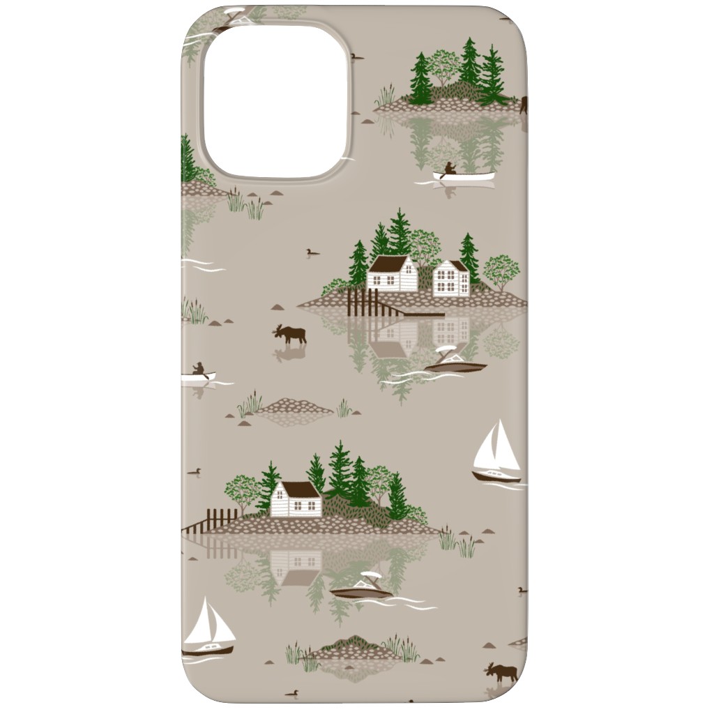 Boating on the Lake - Beige Phone Case, Slim Case, Matte, iPhone 11 Pro Max, Beige