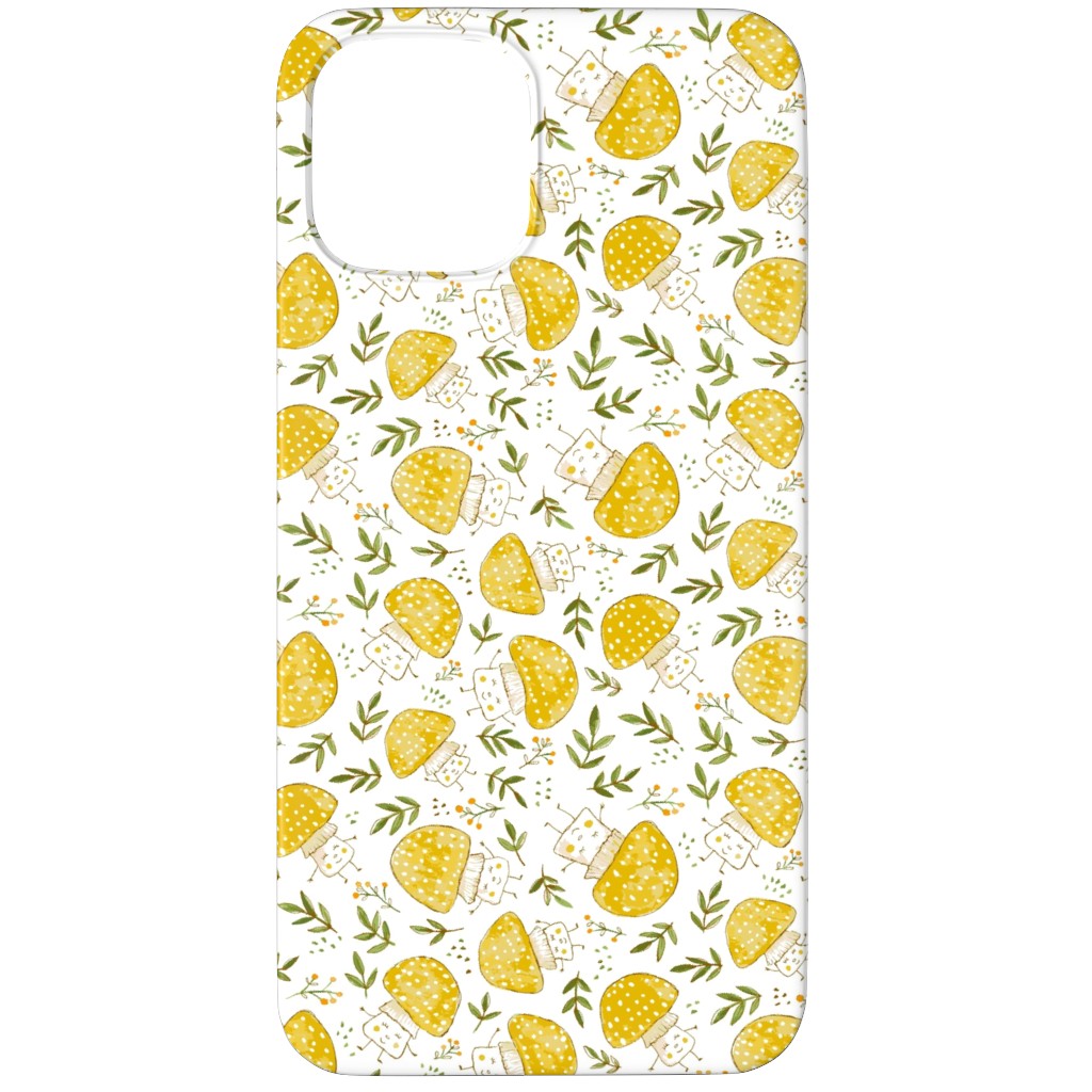 the Happiest Little Mushrooms - Yellow Phone Case, Slim Case, Matte, iPhone 11 Pro Max, Yellow