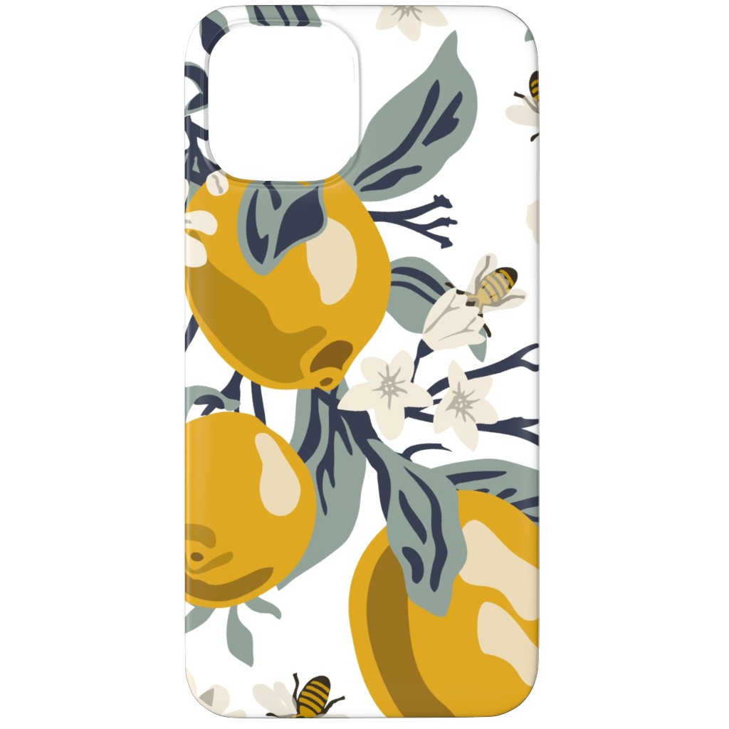Bees & Lemons Phone Case, Slim Case, Matte, iPhone 11 Pro Max, Yellow, Antique White