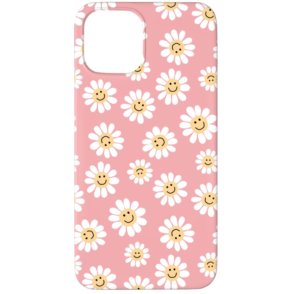 Smiley Daisy Flowers - Pink Phone Case, Slim Case, Matte, iPhone 11 Pro Max, Pink