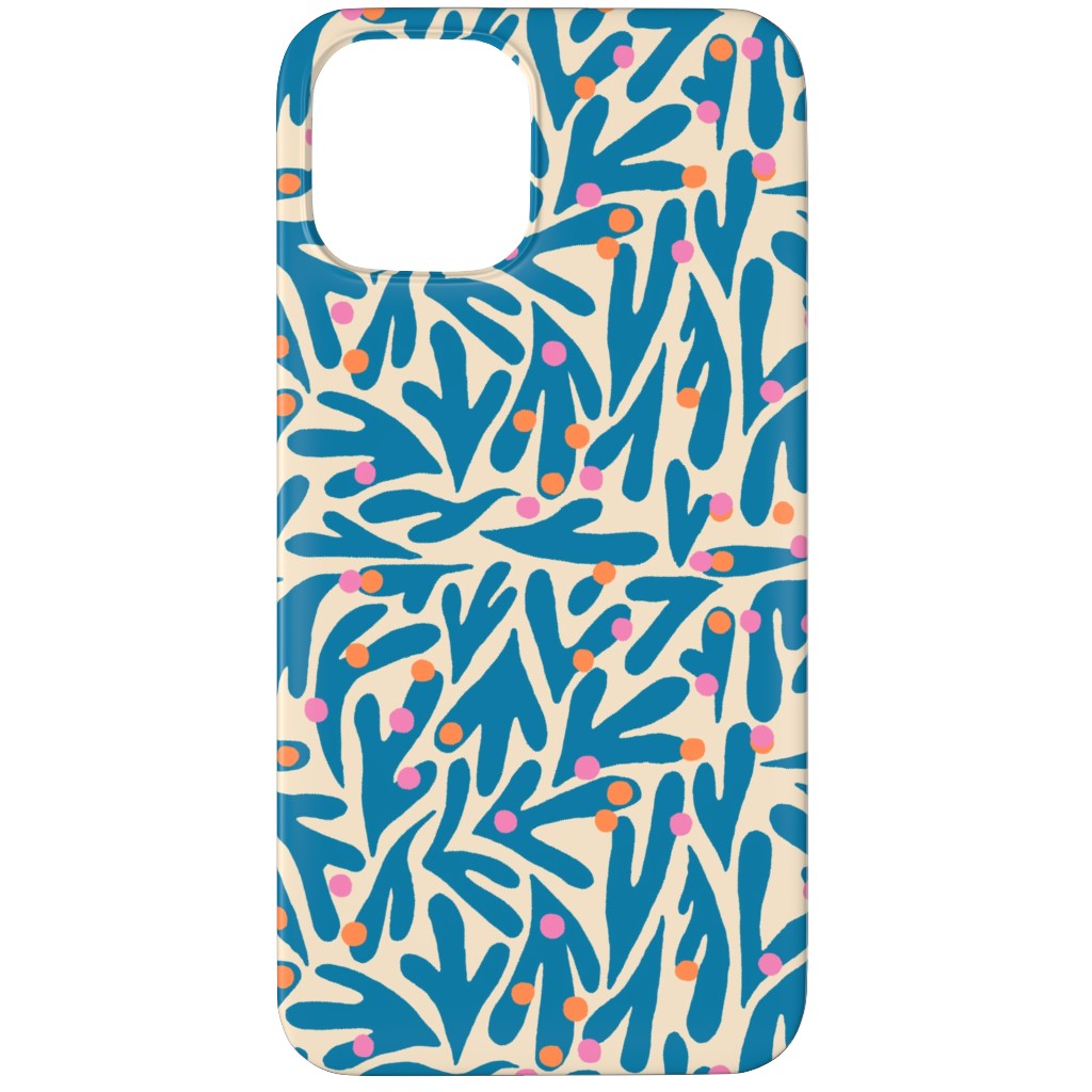 Funky Flora - Blue and White Phone Case, Slim Case, Matte, iPhone 11 Pro Max, Blue