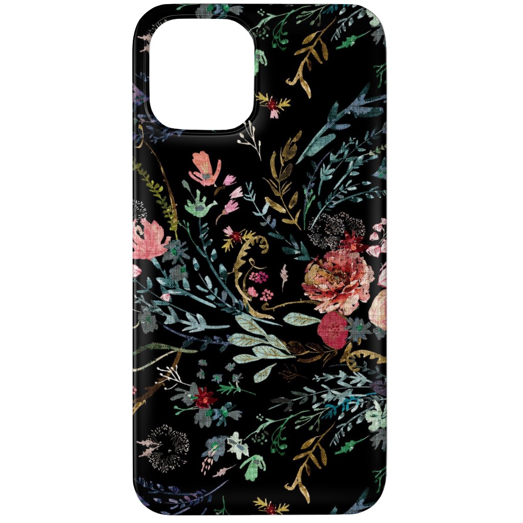 Fable Floral - Black Phone Case, Slim Case, Matte, iPhone 11 Pro Max, Black