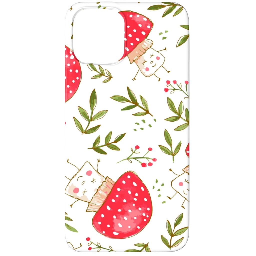 the Happiest Little Mushrooms - Red Phone Case, Silicone Liner Case, Matte, iPhone 11 Pro, Red