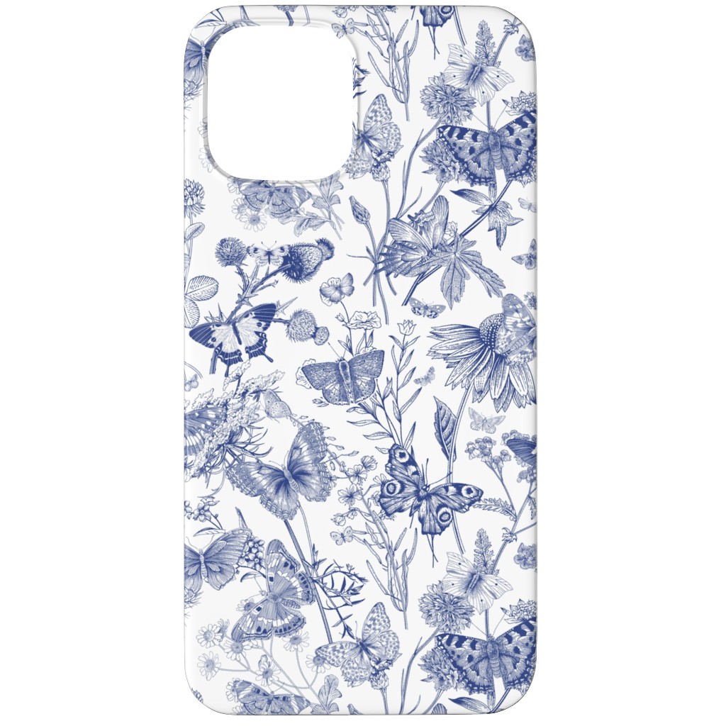 Butterflies and Wild Flowers Phone Case, Silicone Liner Case, Matte, iPhone 11 Pro, Blue