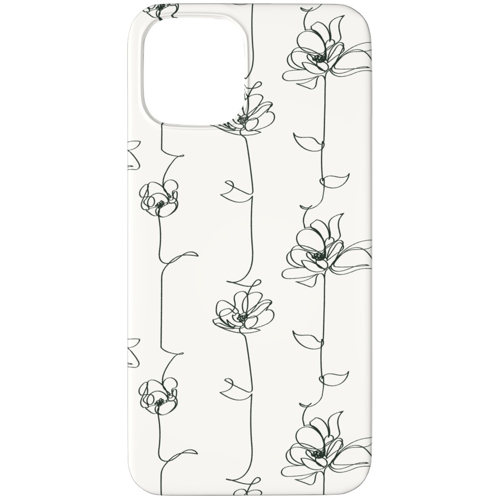 One Line Floral - Light Phone Case, Silicone Liner Case, Matte, iPhone 11 Pro, White