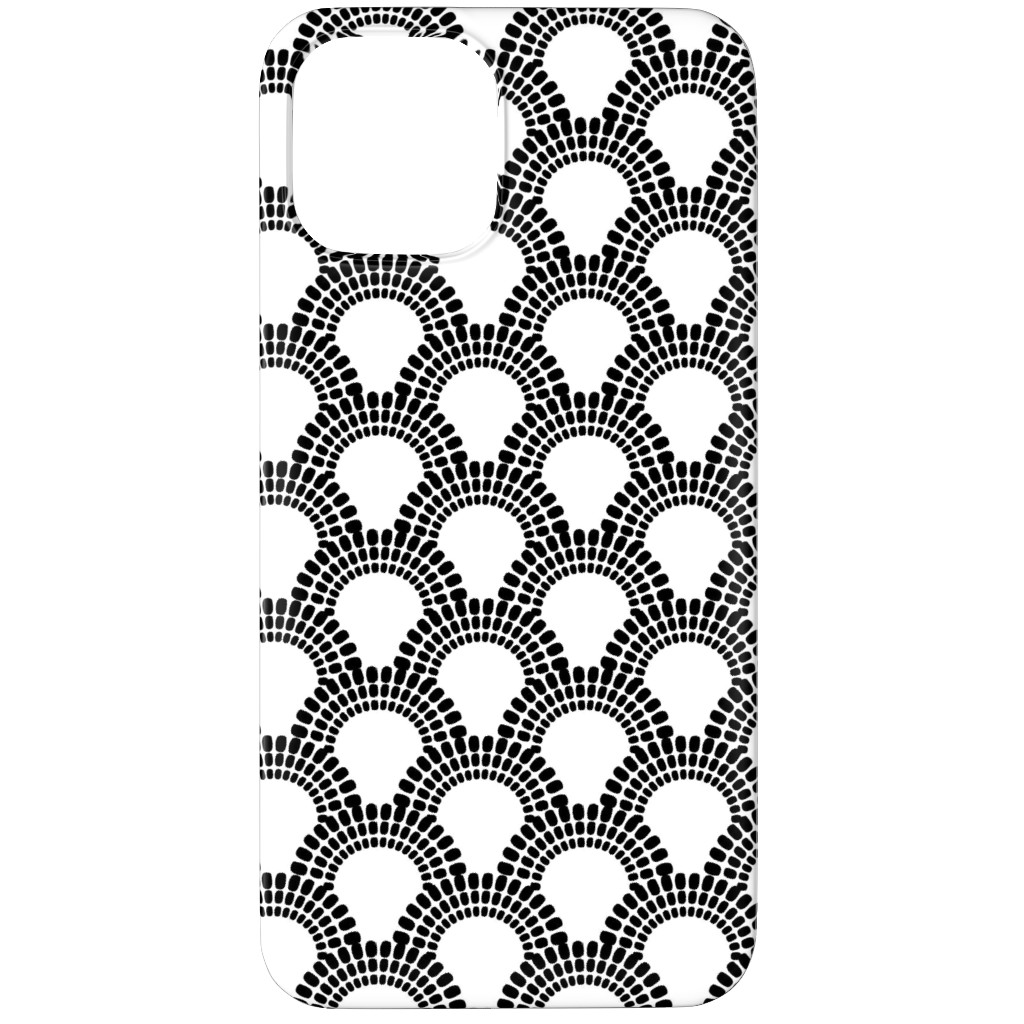 Scallops - Black and White Phone Case, Silicone Liner Case, Matte, iPhone 11 Pro, Black, Black
