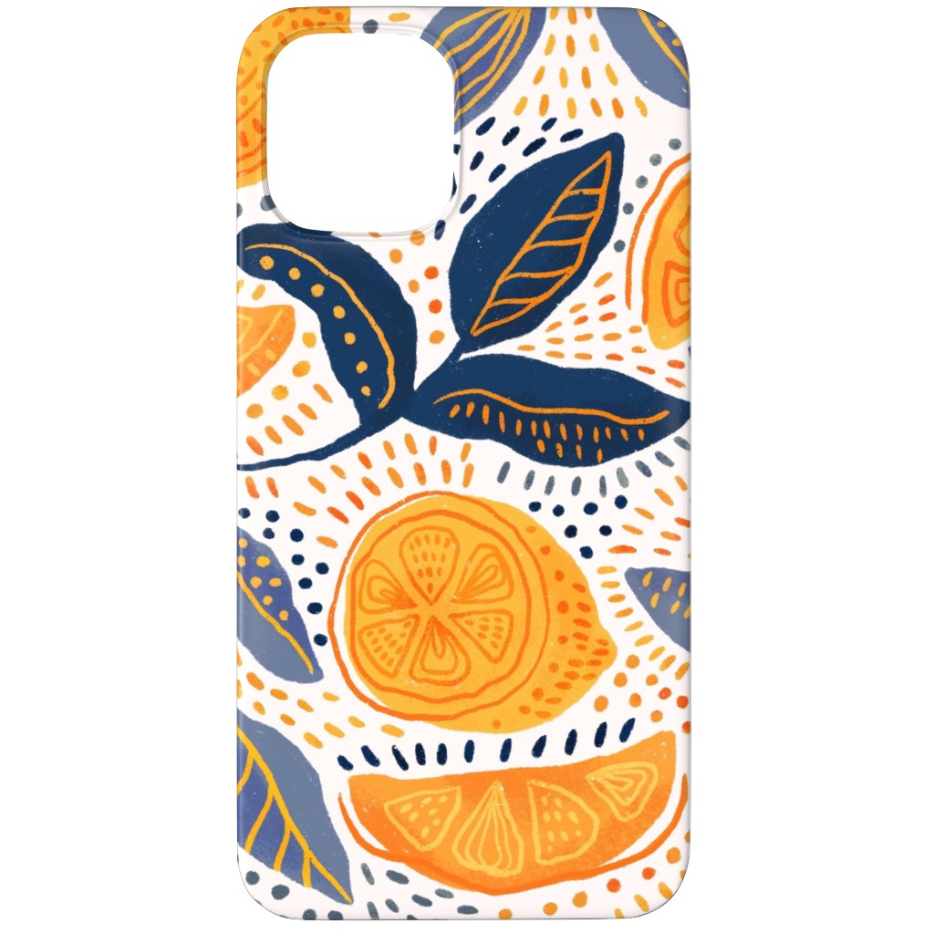 Give Me Those Lemons - Blue and Yellow Phone Case, Silicone Liner Case, Matte, iPhone 11 Pro, Yellow