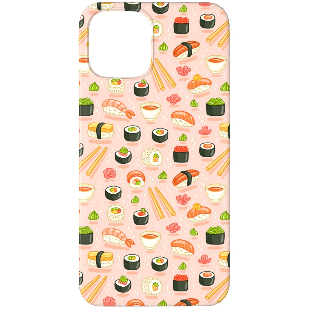 Sushi and Rolls - Pink Phone Case, Silicone Liner Case, Matte, iPhone 11 Pro, Pink, Bright Pink