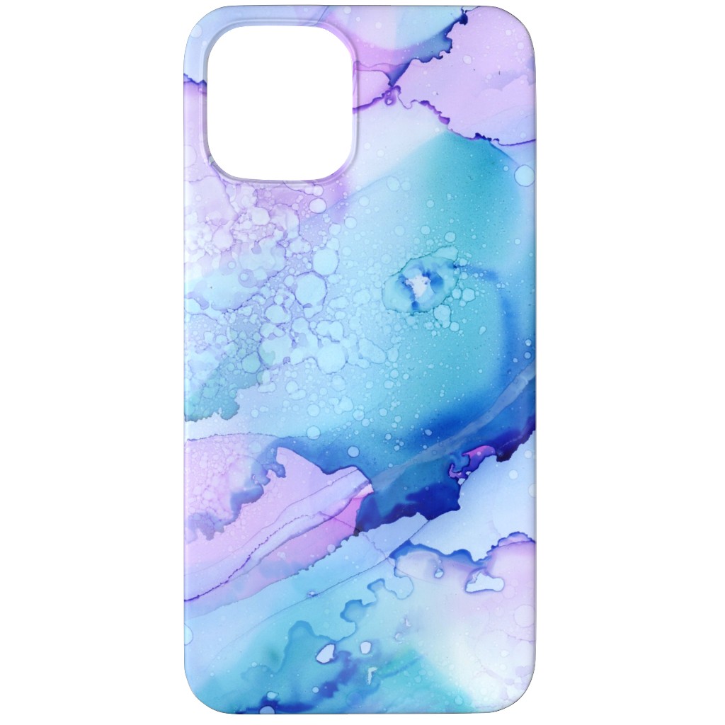 Watercolor Waves - Blue and Purple Phone Case, Silicone Liner Case, Matte, iPhone 11 Pro, Blue