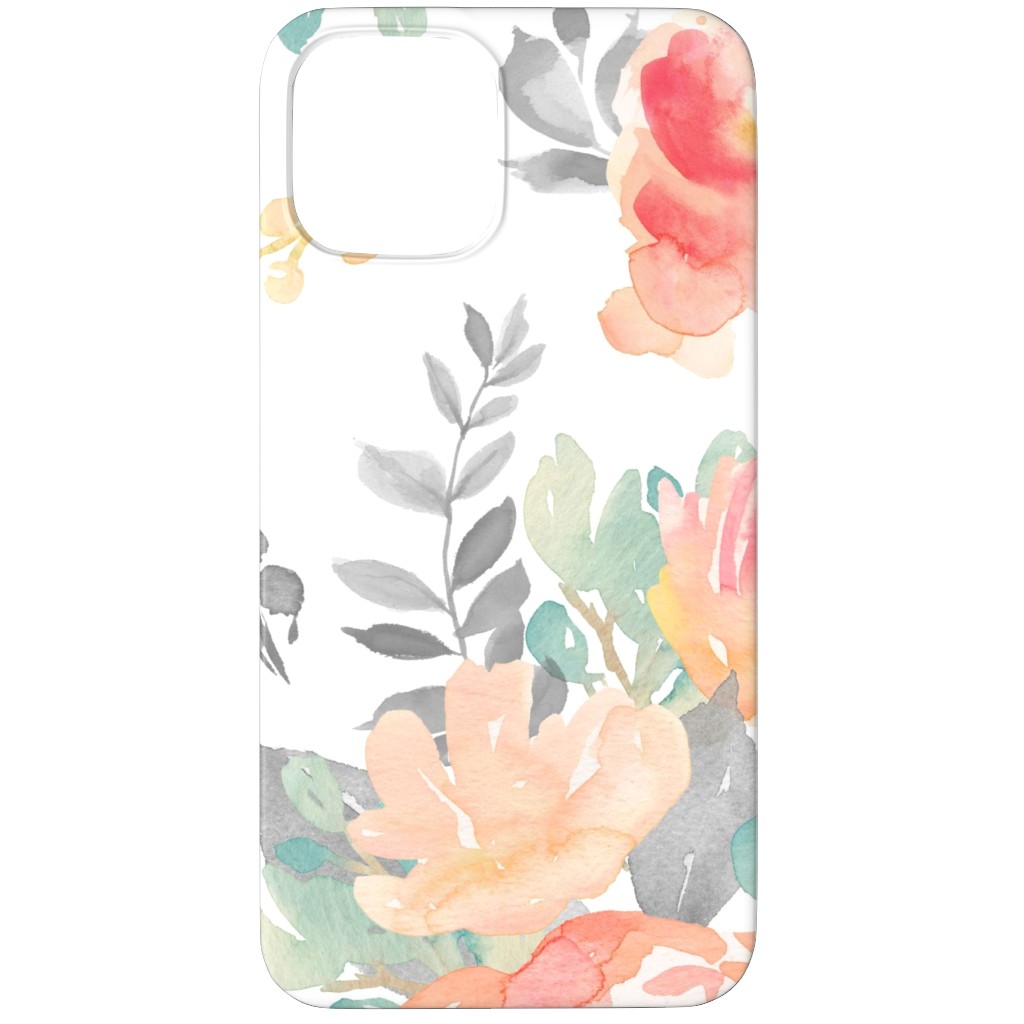 Watercolor Florals Phone Case, Silicone Liner Case, Matte, iPhone 11 Pro, Orange