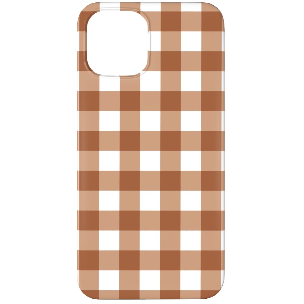 Gingham Plaid Check Phone Case, Silicone Liner Case, Matte, iPhone 11 Pro, Brown