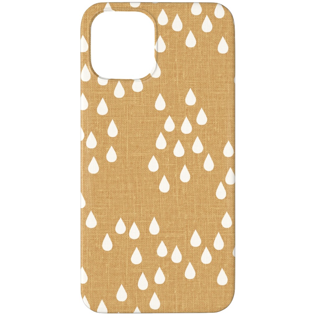 Scattered Rain Drops - Mustard Yellow Phone Case, Silicone Liner Case, Matte, iPhone 11 Pro, Yellow