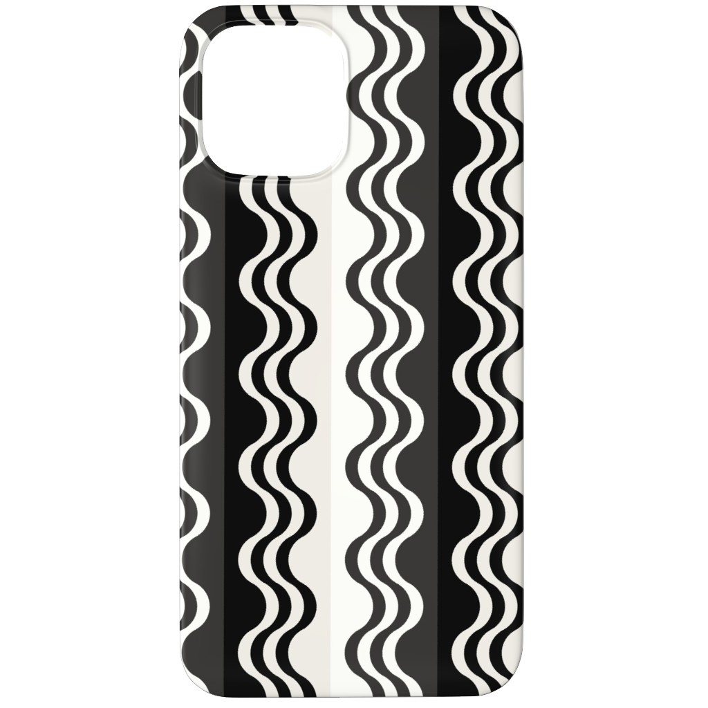 Sea Shell Waves - Grey Phone Case, Silicone Liner Case, Matte, iPhone 11 Pro, Black