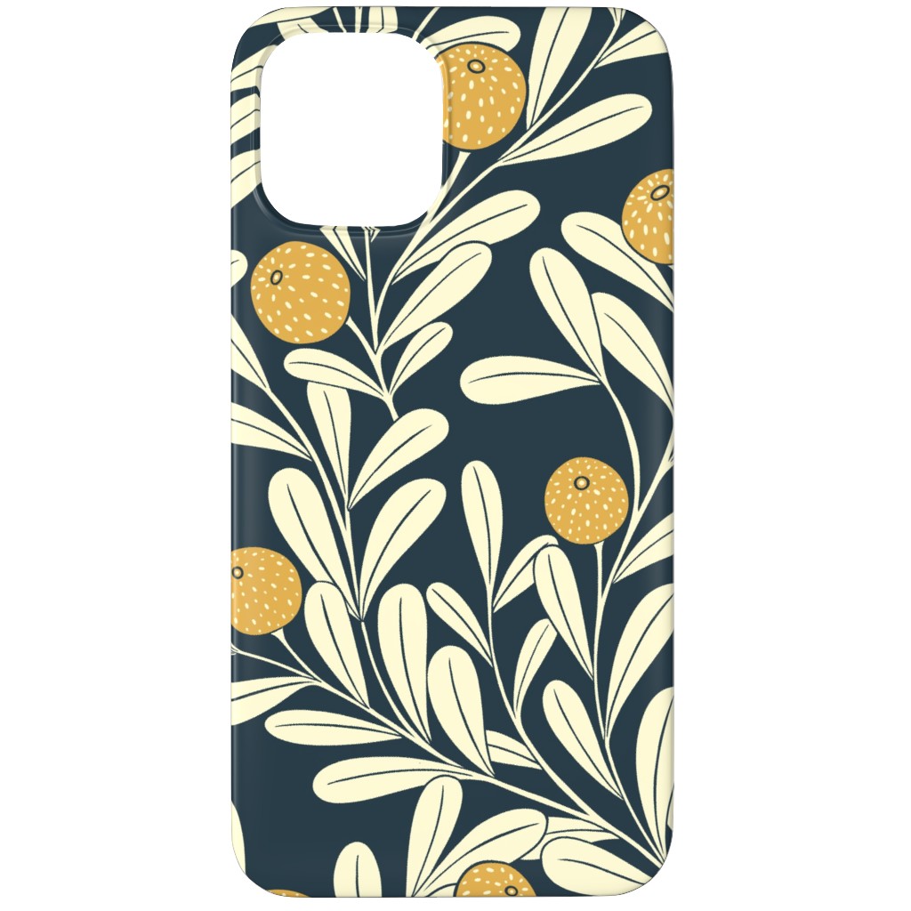 Waved Vines and Fruit - Dark Phone Case, Slim Case, Matte, iPhone 11 Pro, Multicolor