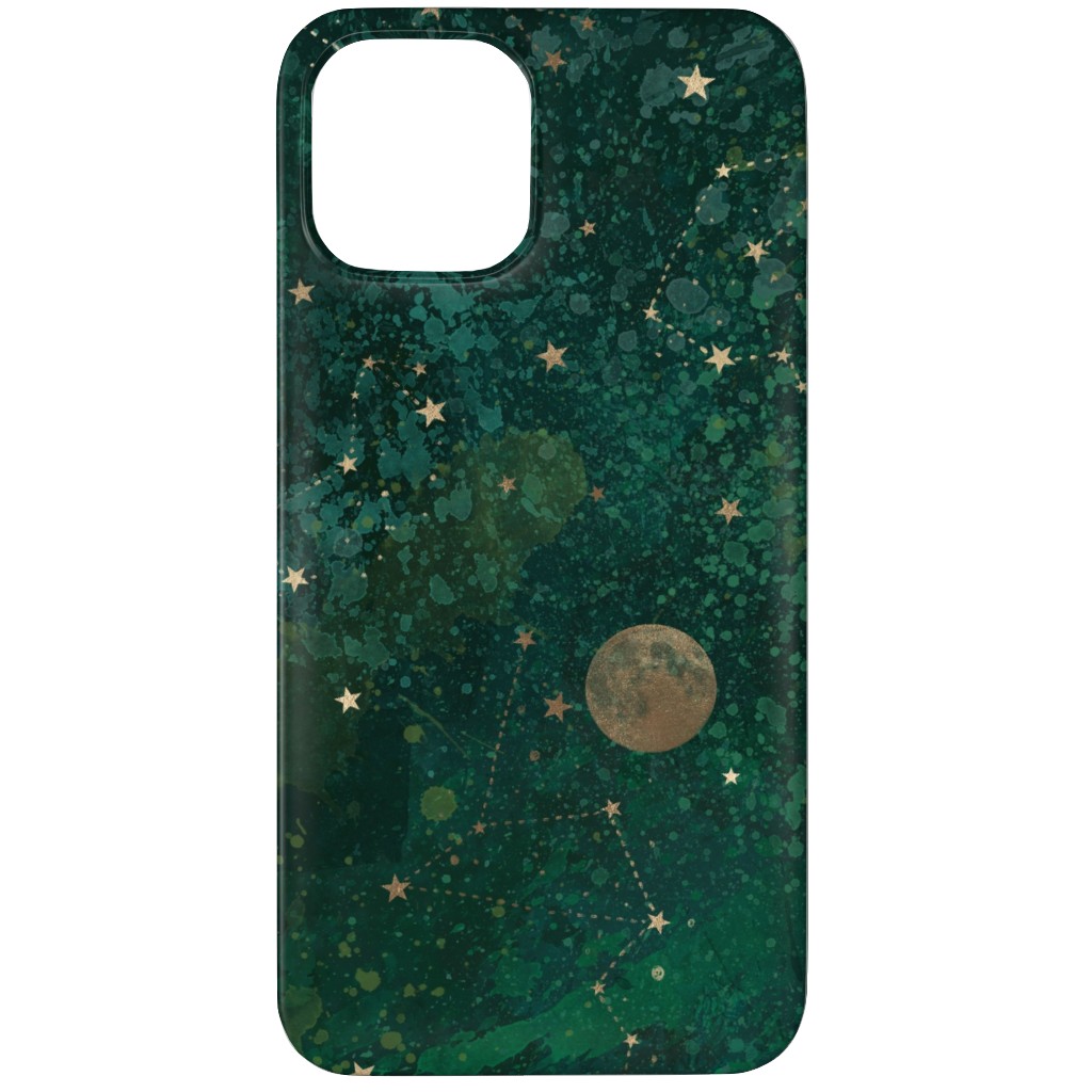 Moon and Stars - Green Phone Case, Slim Case, Matte, iPhone 11 Pro, Green, Classic Green