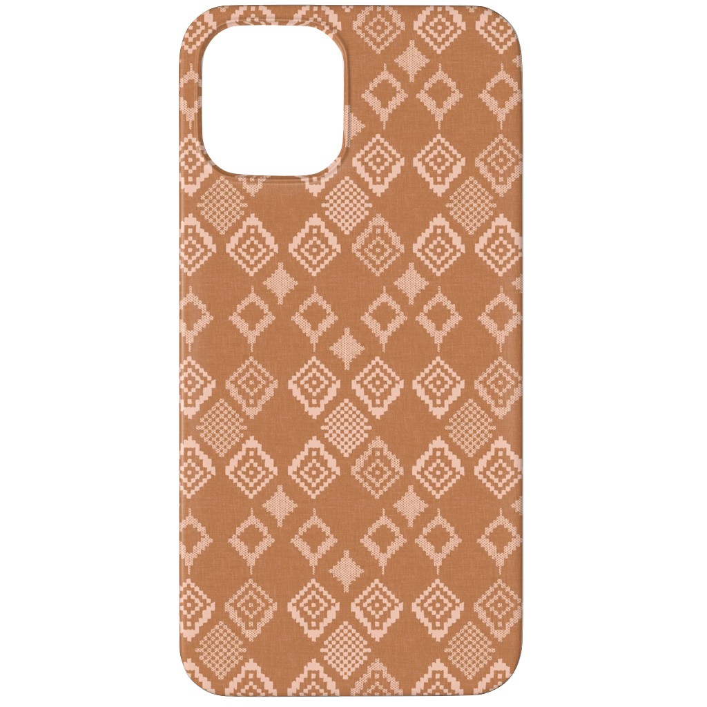 Boho Fair Isle - Rust Phone Case, Slim Case, Matte, iPhone 11 Pro, Orange, Orange