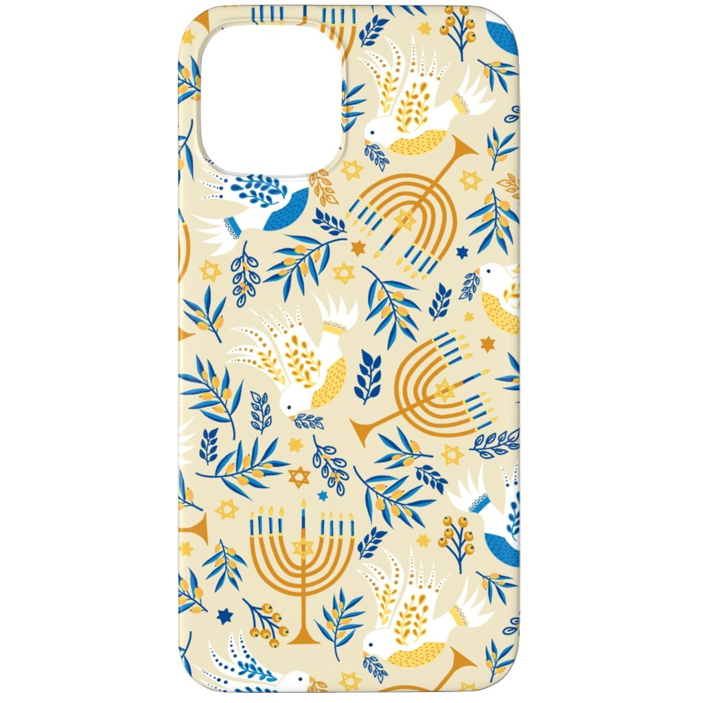 Hanukkah Birds Menorahs - Yellow Phone Case, Slim Case, Matte, iPhone 11 Pro, Yellow