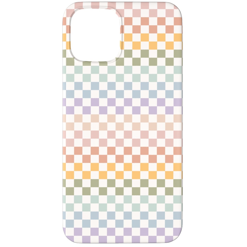 Boho Rainbow Checks Plaid - Multi Phone Case, Slim Case, Matte, iPhone 11 Pro, Multicolor