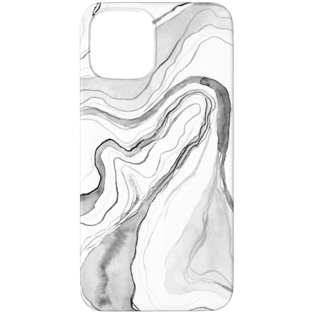 Watercolor Marble Phone Case, Slim Case, Matte, iPhone 11 Pro, Gray, Silver Lining