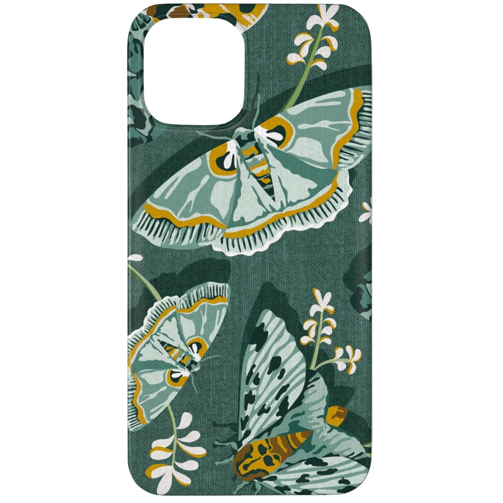 Gathering Moths - Green Phone Case, Slim Case, Matte, iPhone 11 Pro, Green, Classic Green