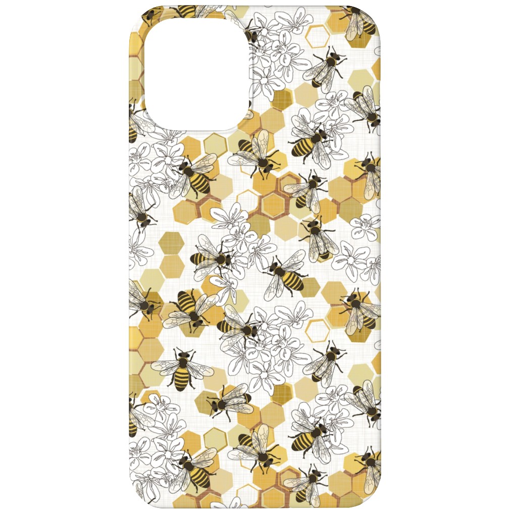 Save the Honey Bees - Yellow Phone Case, Silicone Liner Case, Matte, iPhone 11, Yellow